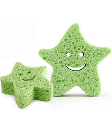 Toseky Kids Bath Sponge | Soft Baby Body Wash Scrubber Wood Pulp Sponge | Shower Sponge Dead Skin Remover Cute Shower Brush Bath Supplies for Toddler Kids Baby Green - Buy Online on GoSupps.com