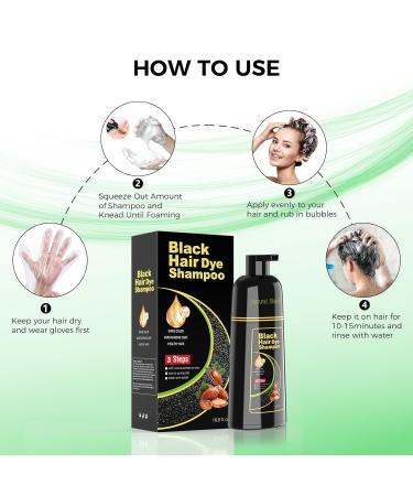 Black Hair Dye Shampoo for Women & Men | 3 in 1 Gray Hair Coverage with Herbal Ingredients - Buy Online on GoSupps.com