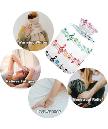 Colorful Naanle Hot Water Bottle with Musical Notes - 1L for Bed Hand & Feet Pain Relief | Transparent Bag Included - Heat & Cold Therapy - Buy Online on GoSupps.com