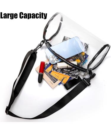 Zenfun Clear Shoulder Bags - 3 Pack Transparent Wallets Stadium Approved PVC Bags for Sports Concerts Festivals Events & Hiking - Adjustable Straps Black - Buy Online on GoSupps.com