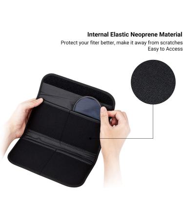 4-Pocket Lens Filter Case for Filters up to 82mm | Foldout Filter Pouch with Microfiber Cloth | Photography Filter Holder Bag - Buy Online on GoSupps.com