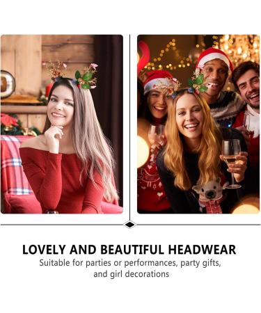 Lurrose Christmas Reindeer Antlers Headbands Branch Antler Headband Xmas Party Hair Accessories for Photo Prop - Buy Online on GoSupps.com