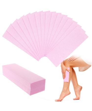 Molain 100 Pieces Pink Wax Strips Hair Removal Non Woven Waxing Strips Facial and Body Hair Removal Waxing Strips Epilating Wax Strip Paper
