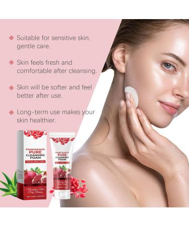 Pomegranate Pure Cleansing Foam - Gentle Daily Face Wash for All Skin Types with Fruit Extract & Aloe Nourishing and Deep Cleansing 120g - Buy Online on GoSupps.com