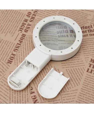 30X Lighted Glass Handheld Reading Magnifier Glass with 12 LED Lights for Seniors & Kids Double Glass Lens - Buy Online on GoSupps.com
