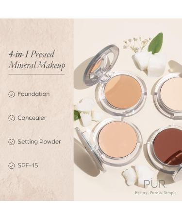 Pur Minerals 4-In-1 Pressed Mineral Makeup Powder SPF 15 - MN5 Golden Med Women Foundation 0.28 oz | Shop Internationally | Best Quality Makeup - Buy Online on GoSupps.com