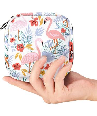 Flamingo Period Bag - Large Menstrual Cup Pouch & Sanitary Napkin Organizer - Buy Online on GoSupps.com