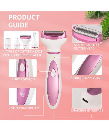 Yolispa 4-in-1 Electric Shaver for Women | Cordless Wet & Dry Hair Remover for Legs & Face - White - Buy Online on GoSupps.com