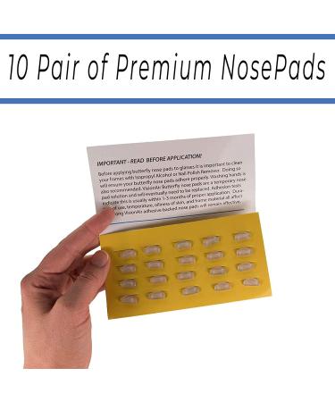 VisionAir Adhesive Anti-Slip Silicone Butterfly Nose Pads for Glasses - 10 Pair (1.3mm Clear) - Buy Online on GoSupps.com