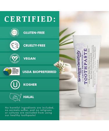 Sprinjene Sensitive Teeth & Gum Toothpaste with Fluoride - Natural, Non-Toxic, SLS Free for Fresh Breath & Dry Mouth - Preservative Free with Black Seed Oil & Zinc - 1 Pack (Original) - Buy Online on GoSupps.com