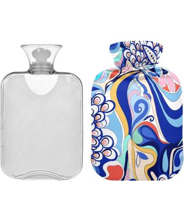 Buy Naanle Colorful Hot Water Bottle - Abstract Flower Cover for Pain Relief & Warmth | 1L Transparent Design for Back Hand & Neck Therapy - Buy Online on GoSupps.com