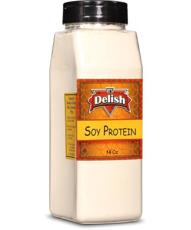 It's Delish Soy Protein Powder 14 OZ Large Jar | Plant-Based Bulk Protein Powder Unflavored for Drinks Shakes Meal Replacement | No Sugar Added Vegan Gluten & Milk Free Keto Kosher