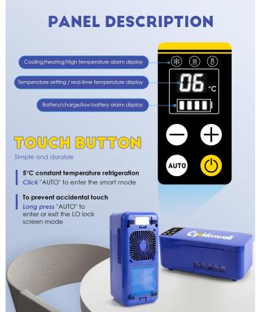 CGOLDENWALL Insulin Cooler Travel Case with Intelligent Temperature Control - Portable Medicine Refrigerator for Home, Car, and Travel - Buy Online on GoSupps.com