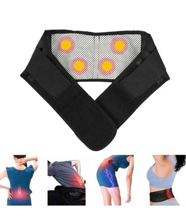 USSPO self -heated waist support belts made of tourmaline relief from back pain posture correction for pain relief in sciatica kidney health (color: black size: medium) m black