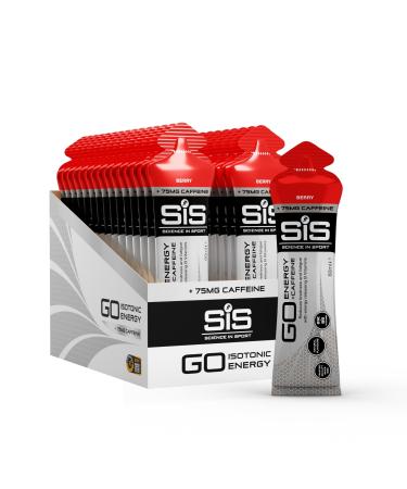 Science in Sport Go Energy + Kaffein Gel 22 g of carbohydrates & 75mg caffeine little sugar energizing helps physical and mental concentration for endurance athletes vegan 30x60ml berry taste - Buy Online on GoSupps.com