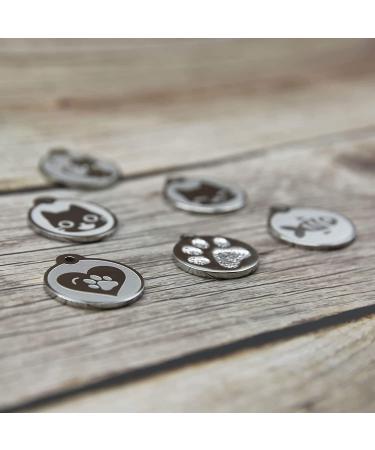 Engraved Stainless Steel Cat ID Tag with 4 Lines of Personalized Text - Round Moon Design - Buy Online on GoSupps.com