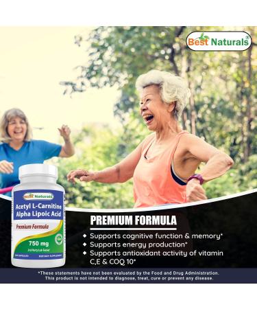 Best Naturals Acetyl L-Carnitine and Alpha Lipoic Acid 750mg 120 Capsules - Pack of 2 - Buy Online on GoSupps.com
