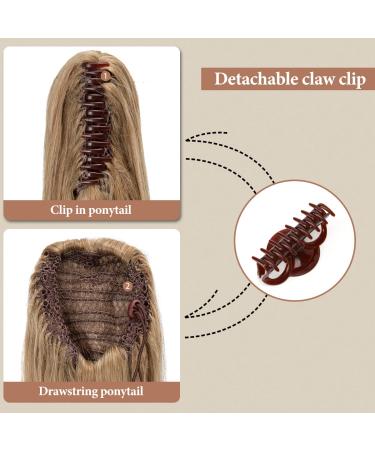 Dirty Blonde 18 Inch Clip in Ponytail Extension - Long Curly Wavy Hairpiece for Women - Buy Online on GoSupps.com