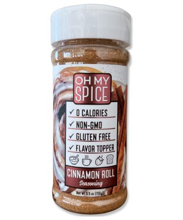 Cinnamon Roll Flavor Topping Seasoning by Oh My Spice | Low Sodium, 0 Calories, 0 Carbs, Gluten Free, Paleo, Non GMO, No MSG, No Preservatives | Gourmet Healthy Seasonings for Cooking & Dressing Mix