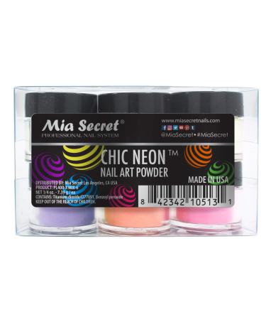 Mia Secret Chic Neon Collection Nail Art Acrylic Powder  (Set of 6 Color) - Buy Online on GoSupps.com