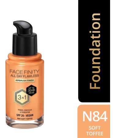 Max Factor Facefinity 3-in-1 All Day Liquid Foundation SPF 20 - 84 Soft Toffee 30ml | Pack of 1 - Buy Online on GoSupps.com