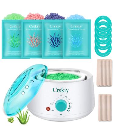 Waxing Kit - Crskiy Wax Kit for Women Men wax warmer for hair removal with 4 Bags Multiple Formulas Hard Wax Beans eyebrow waxing kit for Sensitive Skin Brazilian Legs Face Underarm Bikini 30 Piece Set 30.4