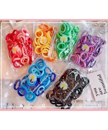 FEIFEI'S BOW 50 Multicolour Mini Hair Ponios Endless Elastics Bobbles Bands Women Girl kids Hair Bands Ponytail Holders (Purple) - Buy Online on GoSupps.com