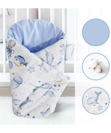 Baby Swaddle Wrap Blanket/Newborn Cotton Swaddling Sleeping Bag 0 to 3 Months (Ocean) 36 - Buy Online on GoSupps.com