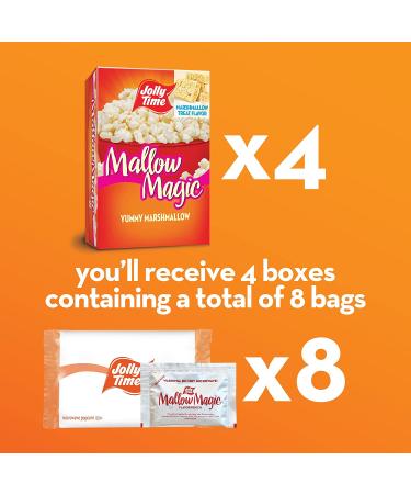 JOLLY TIME Sweet Microwave Popcorn Gluten Free Non-GMO 4 Pack (Mallow Magic 2ct Boxes) 3 oz x 8 - Buy Online on GoSupps.com