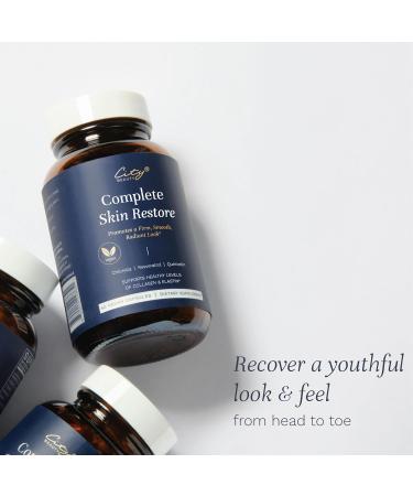 City Beauty Complete Skin Restore - Dietary Supplement - Supports Collagen & Elastin - Solution for Wrinkles & Sagging on The Face & Body - Anti-Aging Beauty & Skin Care Supplement (New Formula) - Buy Online on GoSupps.com