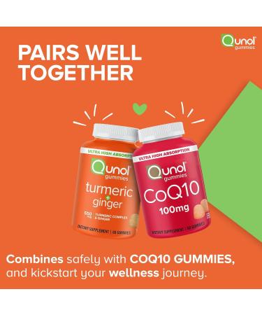 Qunol Turmeric and Ginger Gummies - Joint Support Supplement with Ultra High Absorption 90 Count Vegan and Gluten Free Gummies 90 Count (Pack of 1) - Buy Online on GoSupps.com