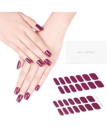 DANNI & TONI Semi Cured Gel Nail Polish Strips in Medium Violet Red - 28 Stickers | Salon-Quality Manicure Set - Buy Online on GoSupps.com