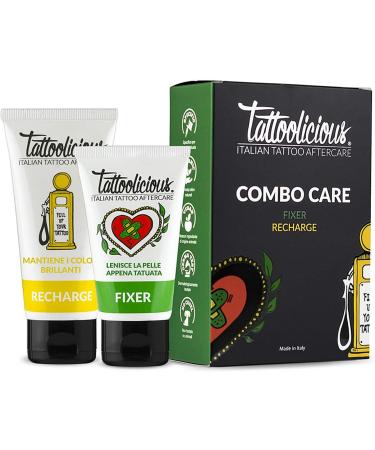 Tattoolicious COMBO CARE FIXER The Soothing Cream for New Tattoo 75 ml + Refill The Revitalizing Tattoo Cream 100 ml - With Organic Active Ingredients. - Buy Online on GoSupps.com