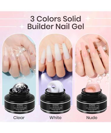Buy Solid Builder Gel for 3D Nail Art - Non-Sticky Sculpting Gel Clear White & Nude - Perfect for Nail Extensions & Carving - International Shipping Available - Buy Online on GoSupps.com