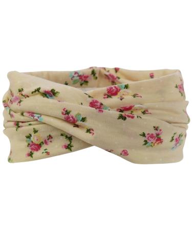 Harrys-Collection women's hair band or headband in 5 colors with flowers head size: unit size colors: cream 1 piece (1 Pack) cream