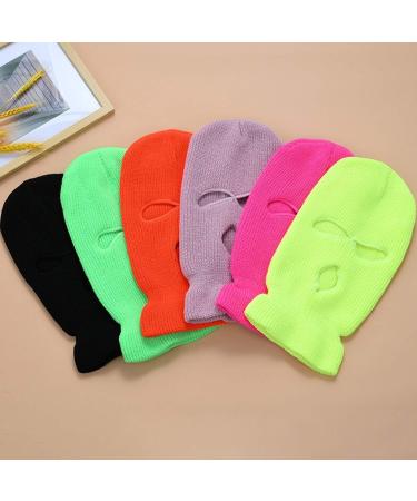 Famkit 3-Hole Knitted Full Face Cover - Windproof Winter Hood for Skiing & Cycling | Red - Buy Online on GoSupps.com