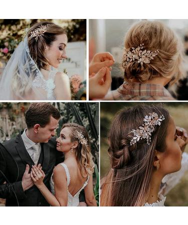 Bridal Wedding Hair Pins Silver Hair Wedding Accessories Rhinestone Hair Clips Flower Crystal Headpiece for Bridal Bridesmaid Girls Women Handmade Headband (Sliver) - Buy Online on GoSupps.com