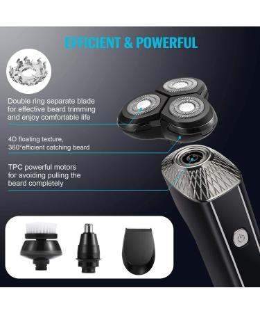 GeRRiT Electric Shaver for Men - 4 in 1 Rechargeable Rotary Razors & Beard Trimmer - Waterproof Wet & Dry Cordless Face Shaver - International Shipping Available - Buy Online on GoSupps.com