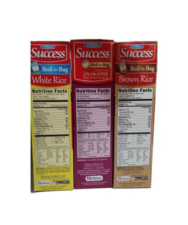Success Rice 10 Minute Boil-In-Bag Variety Pack - Jasmine, Brown & White - 12 Bags Total - Buy Online on GoSupps.com