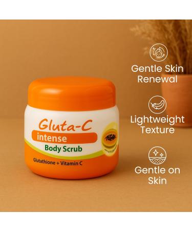Gluta-C Intense Body Scrub 250g Deep Cleansing & Gentle Exfoliation with Vitamin C & Glutathione | Removes Rough Skin Moisturizes & Rejuvenates - Buy Online on GoSupps.com
