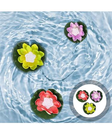 Yeehliny Floating Lotus Lights - 2pcs Green LED Solar Water Lily for Pool & Garden Decoration - Buy Online on GoSupps.com