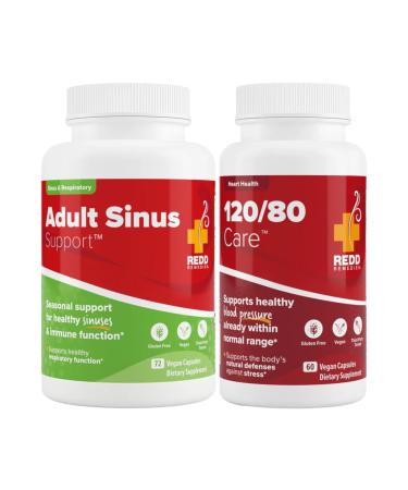 Redd Remedies Adult Sinus Support 72 Capsules and 120/80 Care 60 Capsules