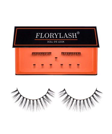 Florylash |Doll Eye Look - Magnetic eyelashes 3 magnets of course magnetic fake lashes without eyeliner 3D volume set reusable (size m 28 mm wide) - Buy Online on GoSupps.com