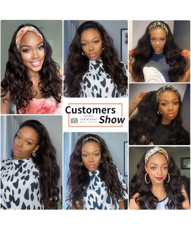 16-Inch Body Wave Headband Wig | Glueless Human Hair for Black Women - 150% Density - Buy Online on GoSupps.com