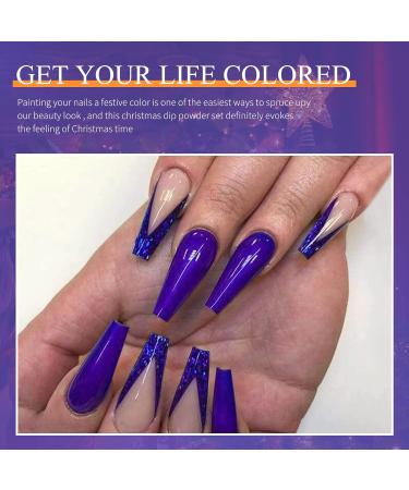 Dark Purple Nail Dip Powder - 28g/Box, No Lamp Cure, Natural Dry, Summer Gel Color (No.30) - Buy Online on GoSupps.com