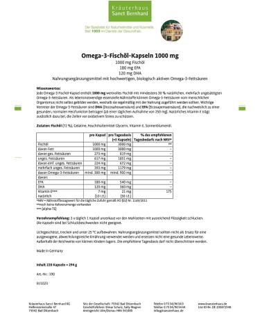 Sanct Bernhard Omega-3 Fish Oil Capsules 1000 mg - Premium Quality for Heart & Joint Health | Shop Internationally - Buy Online on GoSupps.com