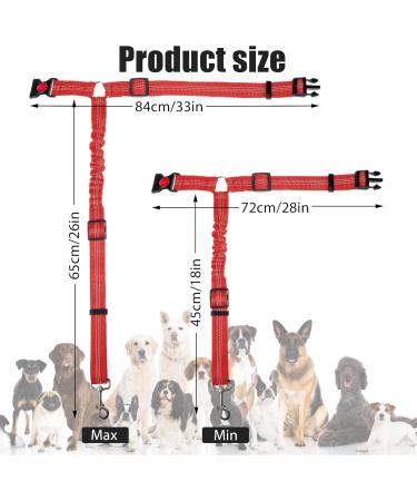 Adjustable Dog Car Headrest Belt - Safety Strap for Small & Medium Dogs - Red Elastic Seat Belt - Buy Online on GoSupps.com