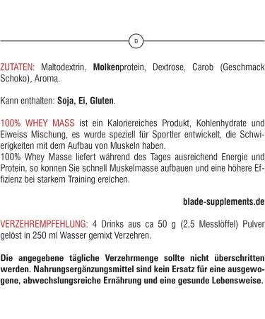 Blade Series 100% Whey Mass - Instant Dietary Support Drink for Bodybuilders | 3000g Vanilla & Chocolate | Boost Energy & Protein - Buy Online on GoSupps.com