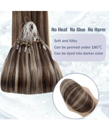 Hetto Microring Extensions - Real Hair Balayage Dark Brown with Red Blonde #P4/27 50cm 50g - Premium Remy Hair Extensions - Buy Online on GoSupps.com