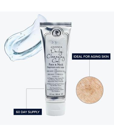 Anti-Aging Daily Cleansing Gel | Organic All-Natural Face Wash - Makeup Remover Exfoliates & Tightens | Fresh Youthful Skin - 3 Fl Oz - Buy Online on GoSupps.com